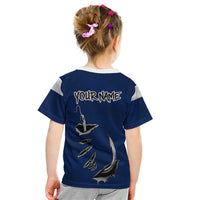 Custom Fishing Hook Kid T Shirt with Colorado Flag Theme and Blue White Graphic Pattern - Wonder Print Shop
