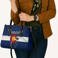 Custom Fishing Hook Leather Bag with Colorado Flag Theme and Blue White Graphic Pattern - Wonder Print Shop