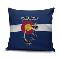 Custom Fishing Hook Pillow Cover with Colorado Flag Theme and Blue White Graphic Pattern - Wonder Print Shop