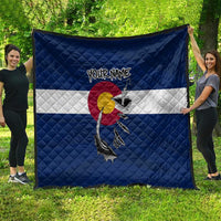 Custom Fishing Hook Quilt with Colorado Flag Theme and Blue White Graphic Pattern - Wonder Print Shop