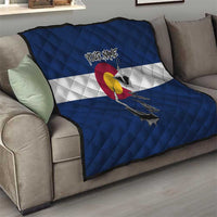 Custom Fishing Hook Quilt with Colorado Flag Theme and Blue White Graphic Pattern - Wonder Print Shop