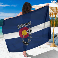 Custom Fishing Hook Sarong with Colorado Flag Theme and Blue White Graphic Pattern - Wonder Print Shop
