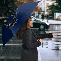 Custom Fishing Hook Umbrella with Colorado Flag Theme and Blue White Graphic Pattern - Wonder Print Shop