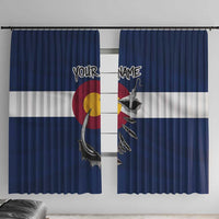 Custom Fishing Hook Window Curtain with Colorado Flag Theme and Blue White Graphic Pattern - Wonder Print Shop