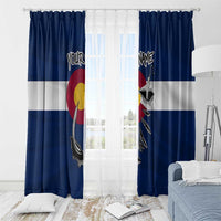 Custom Fishing Hook Window Curtain with Colorado Flag Theme and Blue White Graphic Pattern - Wonder Print Shop
