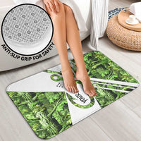 Custom Fishing Hook Bathroom Set with Green Jungle Leaf Pattern and White Split Design - Wonder Print Shop
