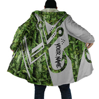 Custom Fishing Hook Cloak with Green Jungle Leaf Pattern and White Split Design - Wonder Print Shop