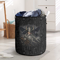 Vikings Odin Laundry Basket with Viking Runes and Ravens Norse Mythology - Wonder Print Shop
