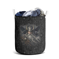 Vikings Odin Laundry Basket with Viking Runes and Ravens Norse Mythology - Wonder Print Shop