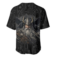 Vikings Odin Baseball Jersey with Viking Runes and Ravens Norse Mythology - Wonder Print Shop