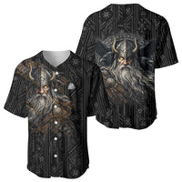 Vikings Odin Baseball Jersey with Viking Runes and Ravens Norse Mythology - Wonder Print Shop