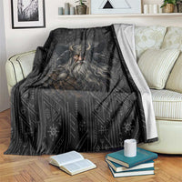 Vikings Odin Blanket with Viking Runes and Ravens Norse Mythology - Wonder Print Shop