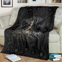 Vikings Odin Blanket with Viking Runes and Ravens Norse Mythology - Wonder Print Shop