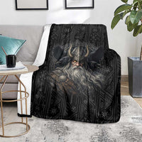 Vikings Odin Blanket with Viking Runes and Ravens Norse Mythology - Wonder Print Shop