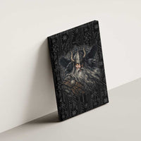 Vikings Odin Canvas Wall Art with Viking Runes and Ravens Norse Mythology - Wonder Print Shop