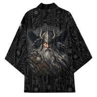 Vikings Odin Kimono with Viking Runes and Ravens Norse Mythology - Wonder Print Shop