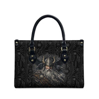 Vikings Odin Leather Bag with Viking Runes and Ravens Norse Mythology - Wonder Print Shop