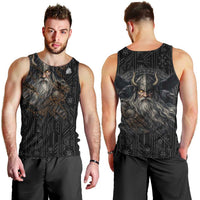 Vikings Odin Men Tank Top with Viking Runes and Ravens Norse Mythology - Wonder Print Shop