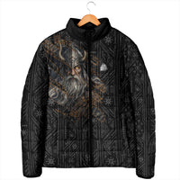 Vikings Odin Padded Jacket with Viking Runes and Ravens Norse Mythology - Wonder Print Shop