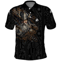 Vikings Odin Polo Shirt with Viking Runes and Ravens Norse Mythology - Wonder Print Shop