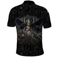 Vikings Odin Polo Shirt with Viking Runes and Ravens Norse Mythology - Wonder Print Shop