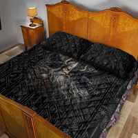 Vikings Odin Quilt Bed Set with Viking Runes and Ravens Norse Mythology - Wonder Print Shop