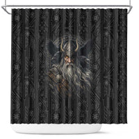 Vikings Odin Shower Curtain with Viking Runes and Ravens Norse Mythology - Wonder Print Shop