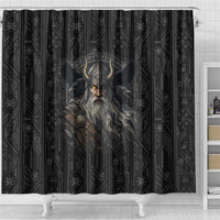 Vikings Odin Shower Curtain with Viking Runes and Ravens Norse Mythology - Wonder Print Shop
