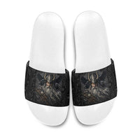 Vikings Odin Slide Sandals with Viking Runes and Ravens Norse Mythology - Wonder Print Shop