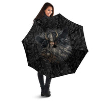 Vikings Odin Umbrella with Viking Runes and Ravens Norse Mythology - Wonder Print Shop