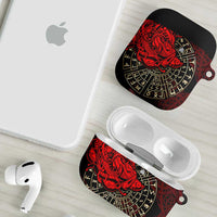 Yggdrasil AirPods Case with Red Norse Dragon and Runes Viking Heritage Tribute - Wonder Print Shop