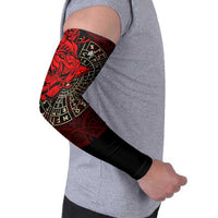 Yggdrasil Arm Sleeves with Red Norse Dragon and Runes Viking Heritage Tribute - Wonder Print Shop