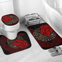 Yggdrasil Bathroom Set with Red Norse Dragon and Runes Viking Heritage Tribute - Wonder Print Shop