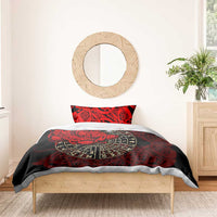 Yggdrasil Bedding Set with Red Norse Dragon and Runes Viking Heritage Tribute - Wonder Print Shop
