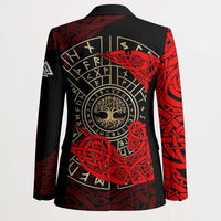 Yggdrasil Blazer with Red Norse Dragon and Runes Viking Heritage Tribute - Wonder Print Shop