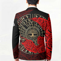 Yggdrasil Blazer with Red Norse Dragon and Runes Viking Heritage Tribute - Wonder Print Shop