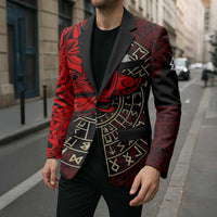 Yggdrasil Blazer with Red Norse Dragon and Runes Viking Heritage Tribute - Wonder Print Shop