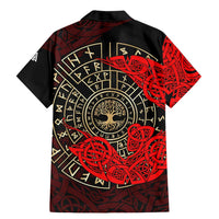 Yggdrasil Family Matching Mermaid Dress and Hawaiian Shirt with Red Norse Dragon and Runes Viking Heritage Tribute - Wonder Print Shop
