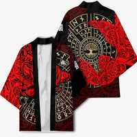 Yggdrasil Kimono with Red Norse Dragon and Runes Viking Heritage Tribute - Wonder Print Shop