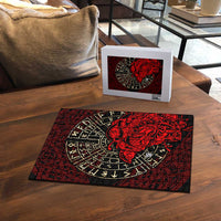 Yggdrasil Puzzle with Red Norse Dragon and Runes Viking Heritage Tribute - Wonder Print Shop