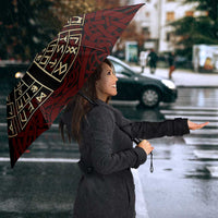 Yggdrasil Umbrella with Red Norse Dragon and Runes Viking Heritage Tribute - Wonder Print Shop