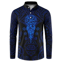 Vikings Skull Button Sweatshirt with Horned Helmet, Blue Axes and Runes Norse Warrior Tribute - Wonder Print Shop