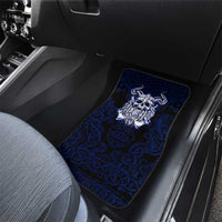 Vikings Skull Car Mats with Horned Helmet, Blue Axes and Runes Norse Warrior Tribute - Wonder Print Shop