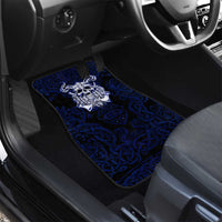 Vikings Skull Car Mats with Horned Helmet, Blue Axes and Runes Norse Warrior Tribute - Wonder Print Shop