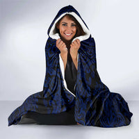 Vikings Skull Hooded Blanket with Horned Helmet, Blue Axes and Runes Norse Warrior Tribute - Wonder Print Shop