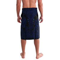 Vikings Skull Lavalava with Horned Helmet, Blue Axes and Runes Norse Warrior Tribute - Wonder Print Shop