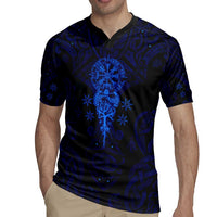 Vikings Skull Rugby Jersey with Horned Helmet, Blue Axes and Runes Norse Warrior Tribute - Wonder Print Shop