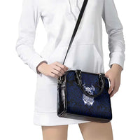 Vikings Skull Shoulder Handbag with Horned Helmet, Blue Axes and Runes Norse Warrior Tribute - Wonder Print Shop