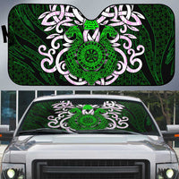 Vegvisir Auto Sun Shade with Green Dragons and Norse Knots Viking Protection Tribute - Wonder Print Shop