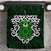Vegvisir Bedding Set with Green Dragons and Norse Knots Viking Protection Tribute - Wonder Print Shop